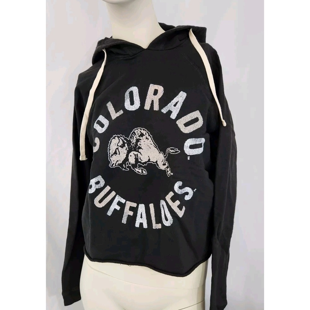 NWT Colorado Buffaloes‎ Hooded Crop Top Sweatshirt University Football Sz SMALL
